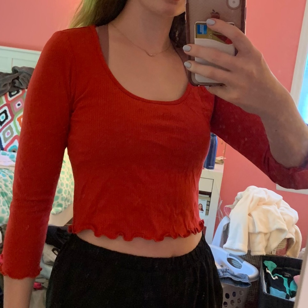 Red crop top